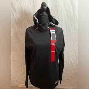 FILA Ladies' Funnel Neck Moisture Wicking Active Training Hoodie Gray Medium